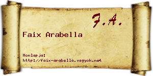 Faix Arabella névjegykártya